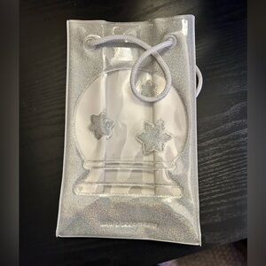 Bath and Body Works Silver Glitter Drawstring Bag